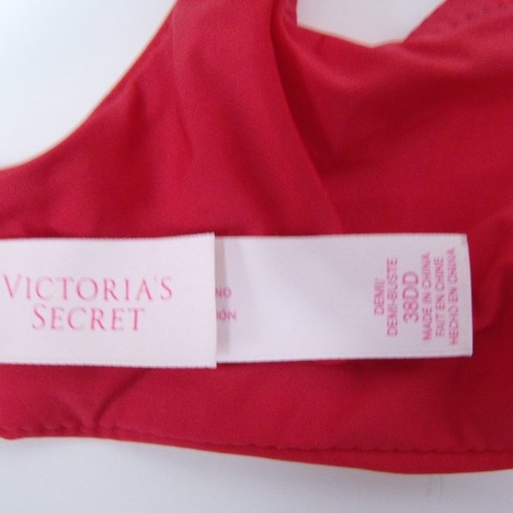 Victoria's Secret Red Lined Demi Bra 38DD - Picture 5 of 6